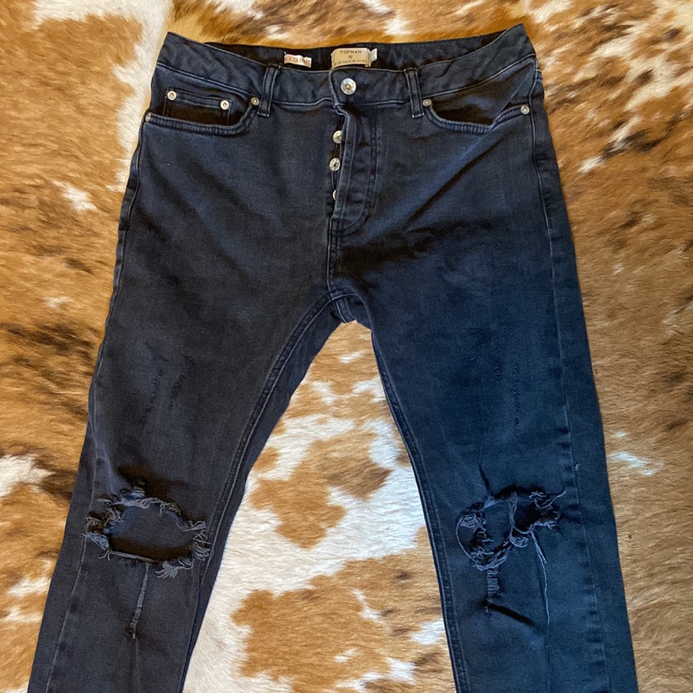 TOPMAN SKINNY GREY JEANS